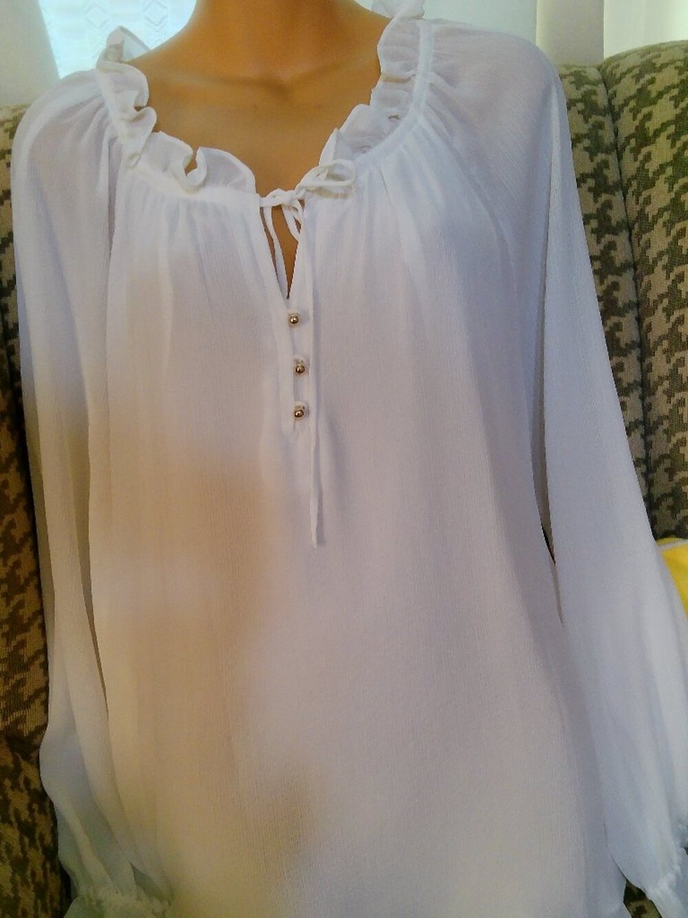 TOMMY HILFIGER WHITE DRESS BLOUSE XL GREAT CONDITION
